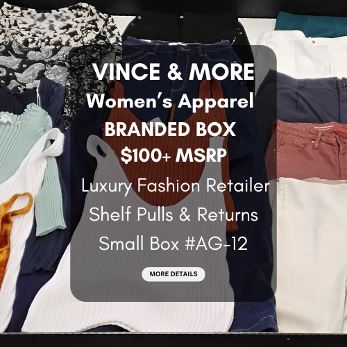VINCE & MORE | Women's Assorted Apparel | $100+ MSRP | BRANDED BOX | Shelf-Pulls/Returns | 25 Pieces | Small Box #AG-12