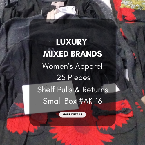 LUXURY MIXED BRANDS | Women's Assorted Apparel | BRANDED BOX | Shelf-Pulls/Returns | 25 Pieces | Small Box #AK-16