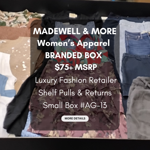 MADEWELL & MORE | Women's Assorted Apparel | $75+ MSRP | BRANDED BOX | Shelf-Pulls/Returns | 25 Pieces | Small Box #AG-13