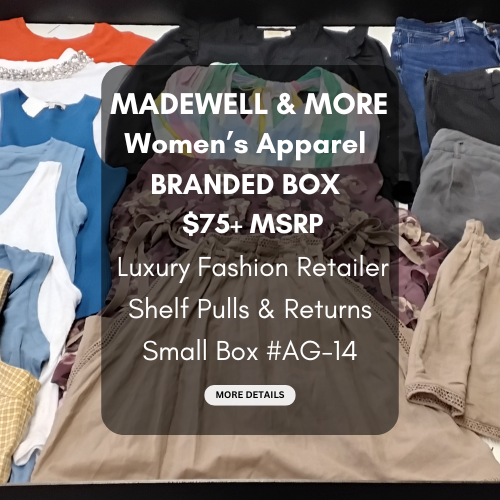 MADEWELL & MORE | Women's Assorted Apparel | $75+ MSRP | BRANDED BOX | Shelf-Pulls/Returns | 25 Pieces | Small Box #AG-14