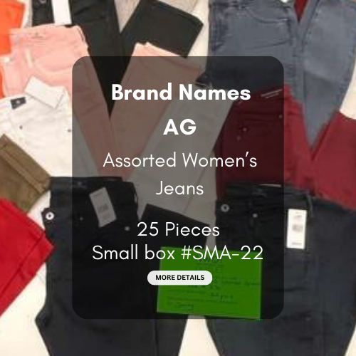 Brand Names | AG | Assorted Women's Jeans & Pants | 25 Pieces | Small Box #SMA-22