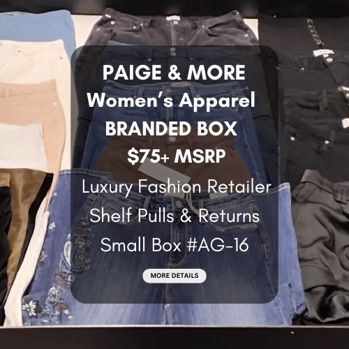 PAIGE & MORE | Women's Assorted Apparel | $75+ MSRP | BRANDED BOX | Shelf-Pulls/Returns | 25 Pieces | Small Box #AG-16