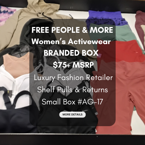 FREE PEOPLE M. & MORE | Women's Activewear Apparel | $75+ MSRP | BRANDED BOX | Shelf-Pulls/Returns | 25 Pieces | Small Box #AG-17