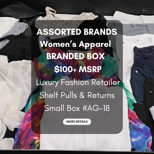 ASSORTED BRANDS | Women's Assorted Apparel | $100+ MSRP | BRANDED BOX | Shelf-Pulls/Returns | 25 Pieces | Small Box #AG-18