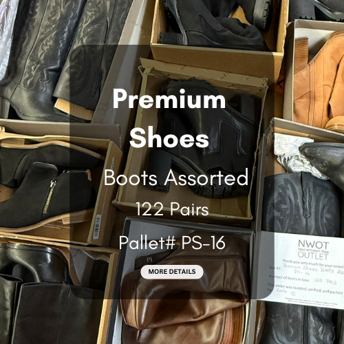 Premium Shoes | Boots Assorted  | 122 pairs | Pallets # PS-16
