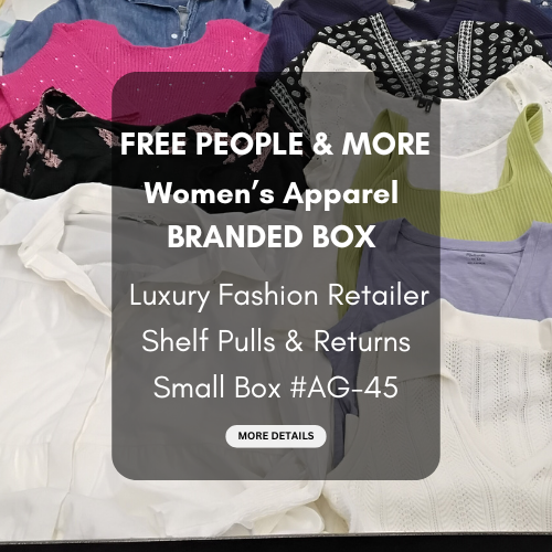 FREE PEOPLE & MORE | Women's Assorted Apparel | BRANDED BOX | Shelf-Pulls/Returns | 25 Pieces | Small Box #AG-45