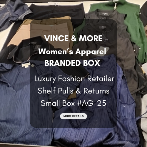 VINCE & MORE | Women's Assorted Apparel | BRANDED BOX | Shelf-Pulls/Returns | 25 Pieces | Small Box #AG-25