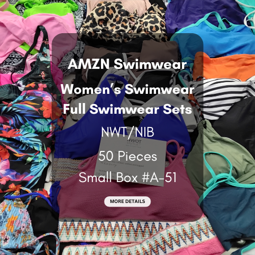 AMZN | Women's Assorted Swimwear Sets | NWT/NIB | SILVER Box | 50 Pieces | Small Box #A-51