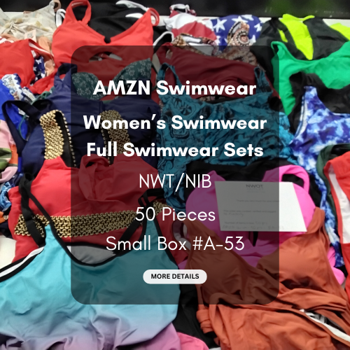 AMZN | Women's Assorted Swimwear Sets | NWT/NIB | SILVER Box | 50 Pieces | Small Box #A-53