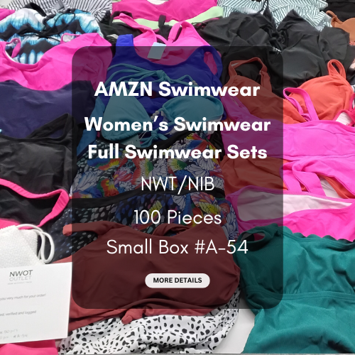 AMZN | Women's Assorted Swimwear Sets | NWT/NIB | SILVER Box | 50 Pieces | Small Box #A-54