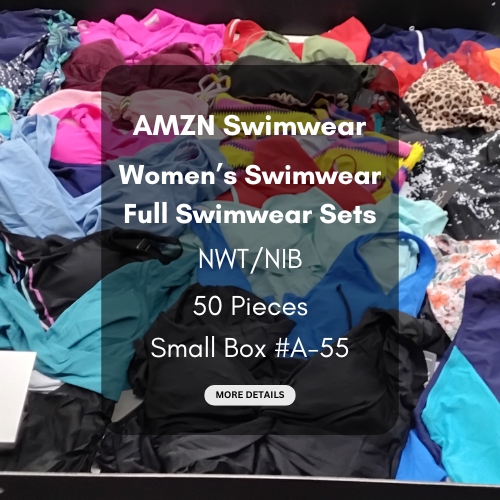 AMZN | Women's Assorted Swimwear Sets | NWT/NIB | SILVER Box | 50 Pieces | Small Box #A-55