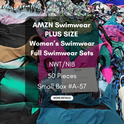 AMZN | PLUS SIZE | Women's Assorted Swimwear Sets | NWT/NIB | SILVER Box | 50 Pieces | Small Box #A-57