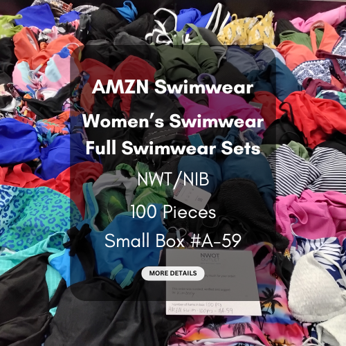 AMZN | Women's Assorted Swimwear Sets | NWT/NIB | SILVER Box | 100 Pieces | Small Box #A-59