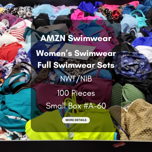 AMZN | Women's Assorted Swimwear Sets | NWT/NIB | SILVER Box | 100 Pieces | Small Box #A-60