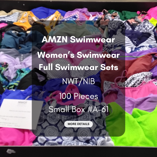 AMZN | Women's Assorted Swimwear Sets | NWT/NIB | SILVER Box | 100 Pieces | Small Box #A-61