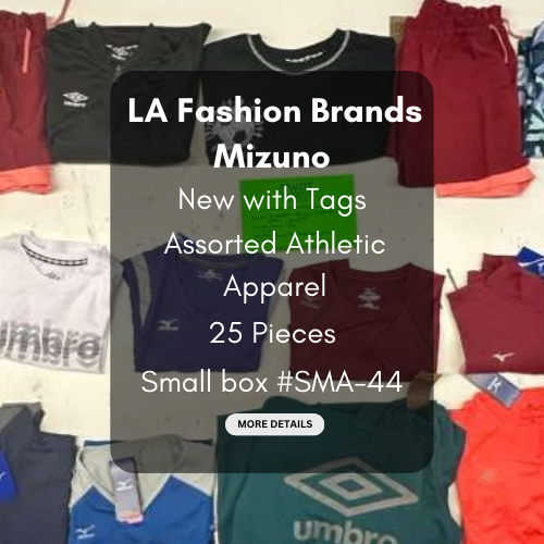 LA Brands | Mizuno | Assorted Athletic Apparel | 25 Pieces | Small Box #SMA-44