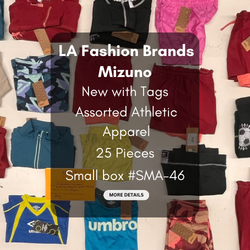 LA Brands | Mizuno | Assorted Athletic Apparel | 25 Pieces | Small Box #SMA-46