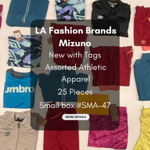 LA Brands | Mizuno | Assorted Athletic Apparel | 25 Pieces | Small Box #SMA-47