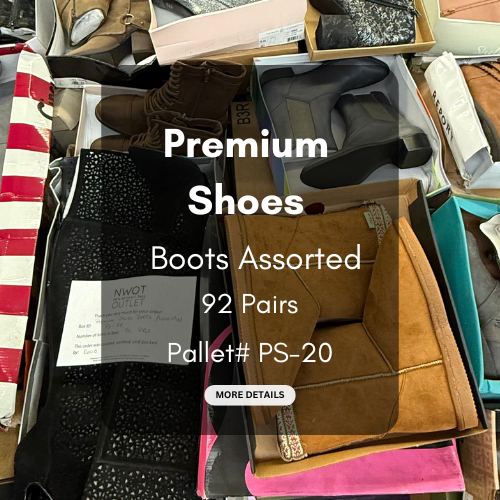 Premium Shoes | Boots Assorted  | 92 pairs | Pallets # PS-20