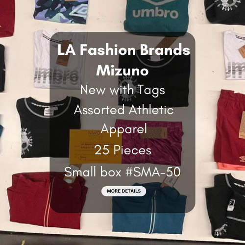 LA Brands | Mizuno | Assorted Athletic Apparel | 25 Pieces | Small Box #SMA-50