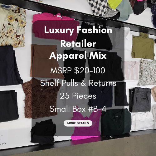 Luxury Fashion Retailer | Apparel Mix | MSRP $20-100 | Shelf-Pulls & Returns | 25 Pieces | Small Box #B-4