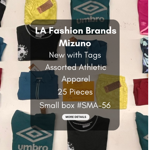 LA Brands | Mizuno | Assorted Athletic Apparel | 25 Pieces | Small Box #SMA-56