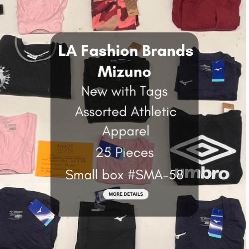 LA Brands | Mizuno | Assorted Athletic Apparel | 25 Pieces | Small Box #SMA-58