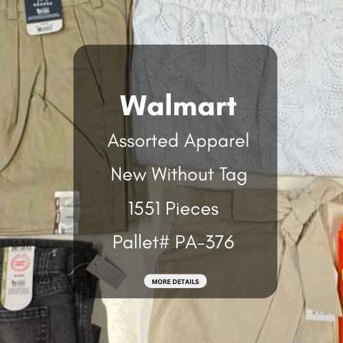 Walmart | Assorted Apparel | New Without Tag | 1551 Pieces | Pallet #PA-376