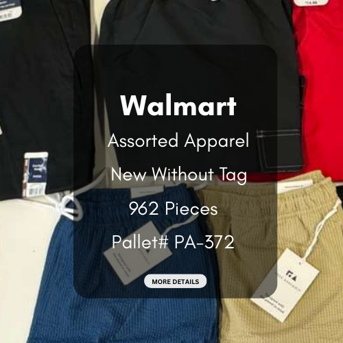 Walmart | Assorted Apparel | New Without Tag | 962 Pieces | Pallet #PA-372