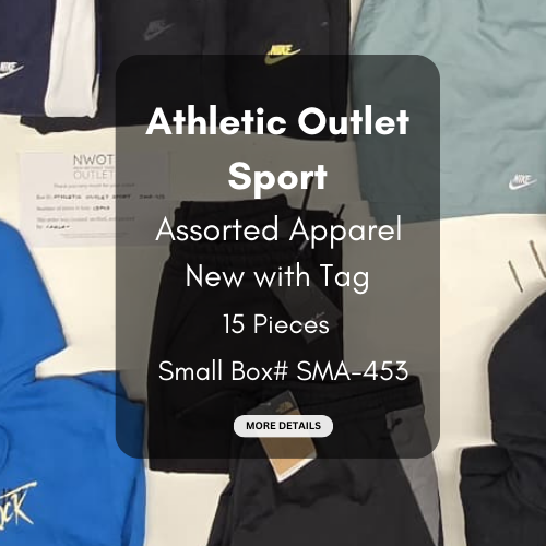 Athletic Outlet Sport | Assorted Athletic Apparel | 15 Pieces | Small Box #SMA-453