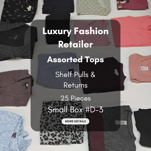 Luxury Fashion Retailer | Assorted Tops | Shelf Pulls & Returns | 25 Pieces | Small Box #D-3