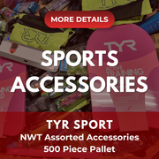 TYR SPORT SPORTING GOODS ACCESSORIES | Assorted Men's, Women's Accessories | NWT | 500 Pieces | Pallet #PA-658