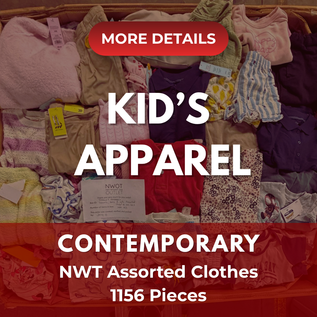 Contemporary Fashion | Assorted Kid's Apparel | 1156 Pieces | New with Tag | Pallet #PA-430