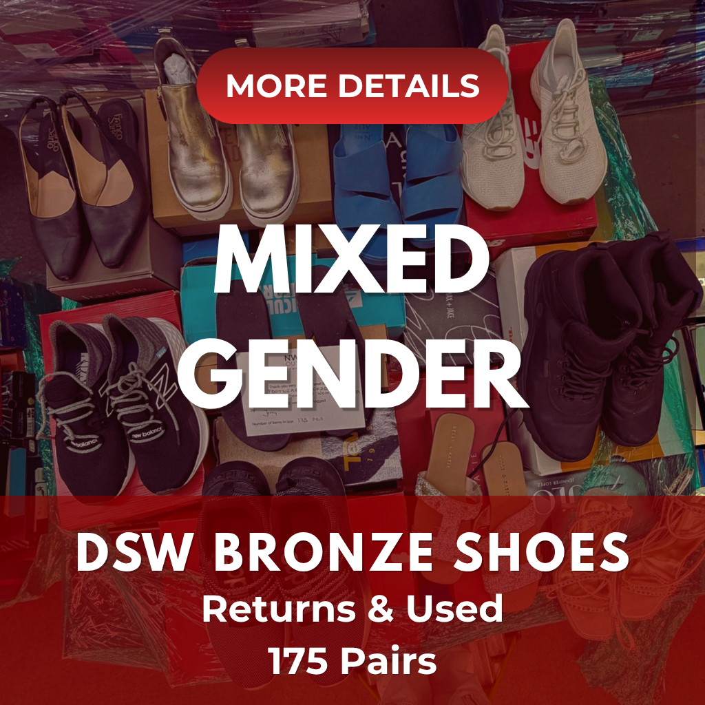 DSW Footwear/Shoes | Assorted Mixed Gender Bronze Footwear | Returns | 175 Pairs | Pallet# PS-209