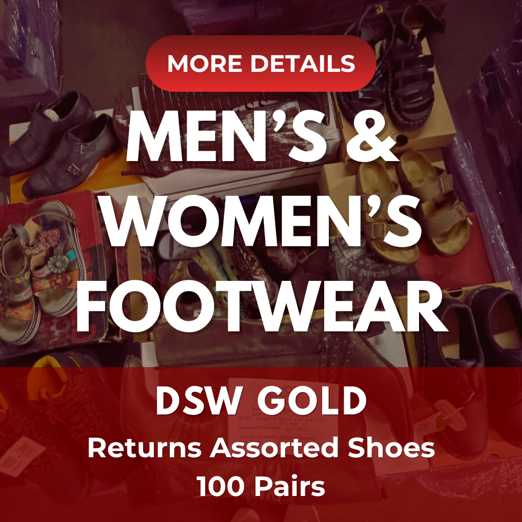 DSW Footwear/Shoes | Assorted Men's and Women's Gold Footwear | Returns | 100 Pairs | Pallet# PS-137
