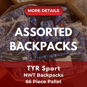TYR Sport | Assorted Backpacks | 66 Pieces | Pallet #PA-590
