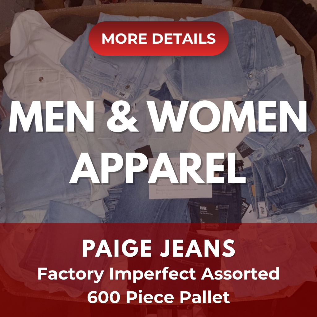 PAIGE JEANS WOMEN AND MEN ASSORTED | Assorted Men's & Women's Apparel | FACTORY IMPERFECT | 600 Pieces | Pallet #PA-365