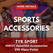 TYR SPORT SPORTING  GOODS ACCESORIES | Assorted Men's, Women's & Kid's Accessories | NWOT | 570 Pieces | Pallet #PA-589