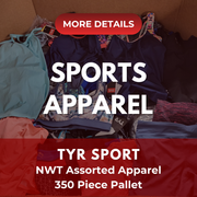 TYR Sport | Assorted Men's, Women's Apparel | NWT | 350 Pieces | Pallet #PA-715