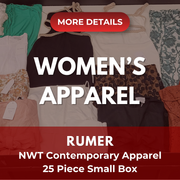 Rumer Womens Contemporary Apparel | Assorted Women's Apparel | NWT | 25 Pieces | Small Box #SMA-564