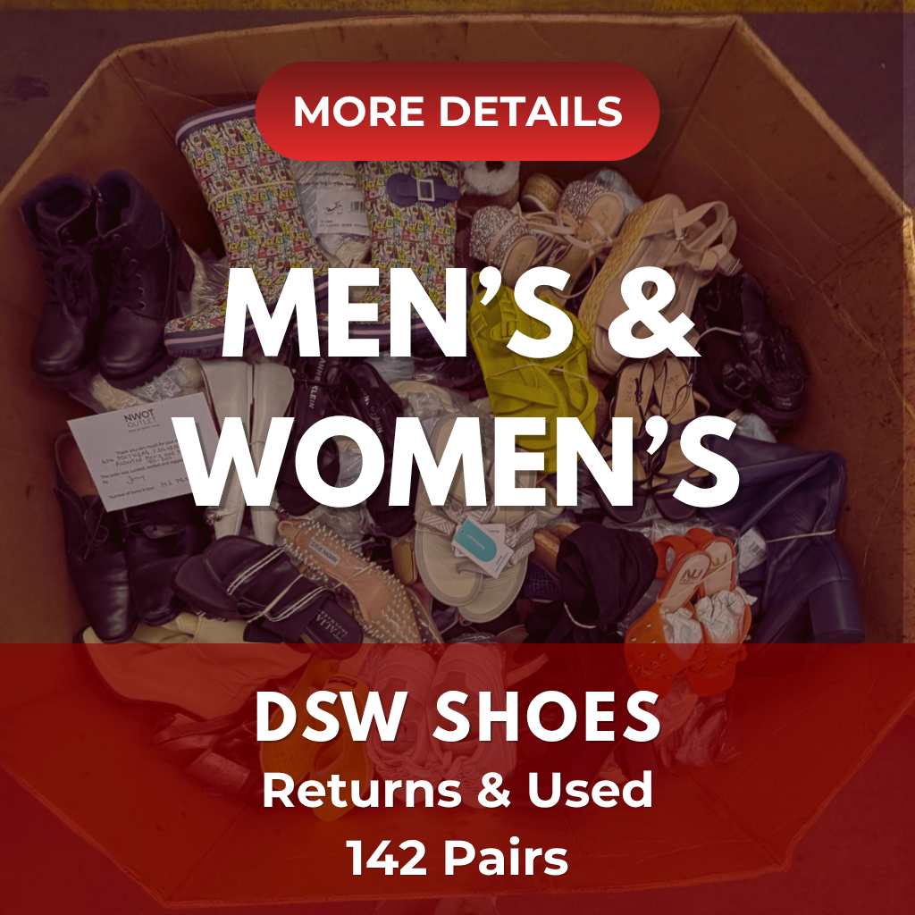 DSW Footwear/Shoes | Assorted Men's and Women's Silver Footwear | Returns | 142 Pairs | Pallet# PS-207