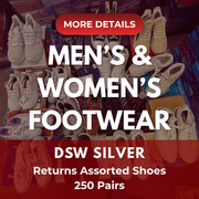 DSW Footwear/Shoes | Assorted Men's and Women's Silver Footwear | Returns | 250 Pairs | Pallet# PS-123