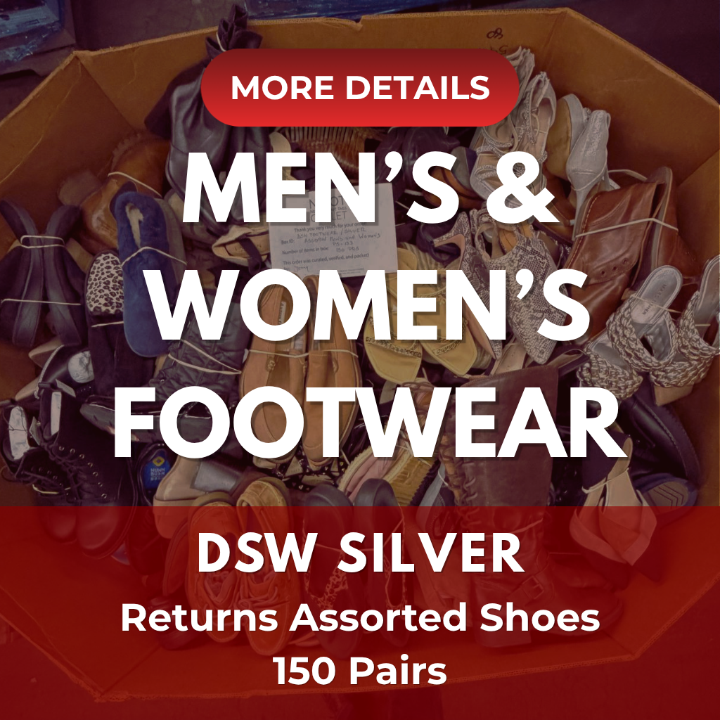 DSW Footwear/Shoes | Assorted Men's and Women's Silver Footwear | Returns | 150 Pairs | Pallet# PS-132