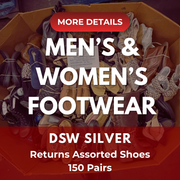 DSW Footwear/Shoes | Assorted Men's and Women's Silver Footwear | Returns | 150 Pairs | Pallet# PS-132