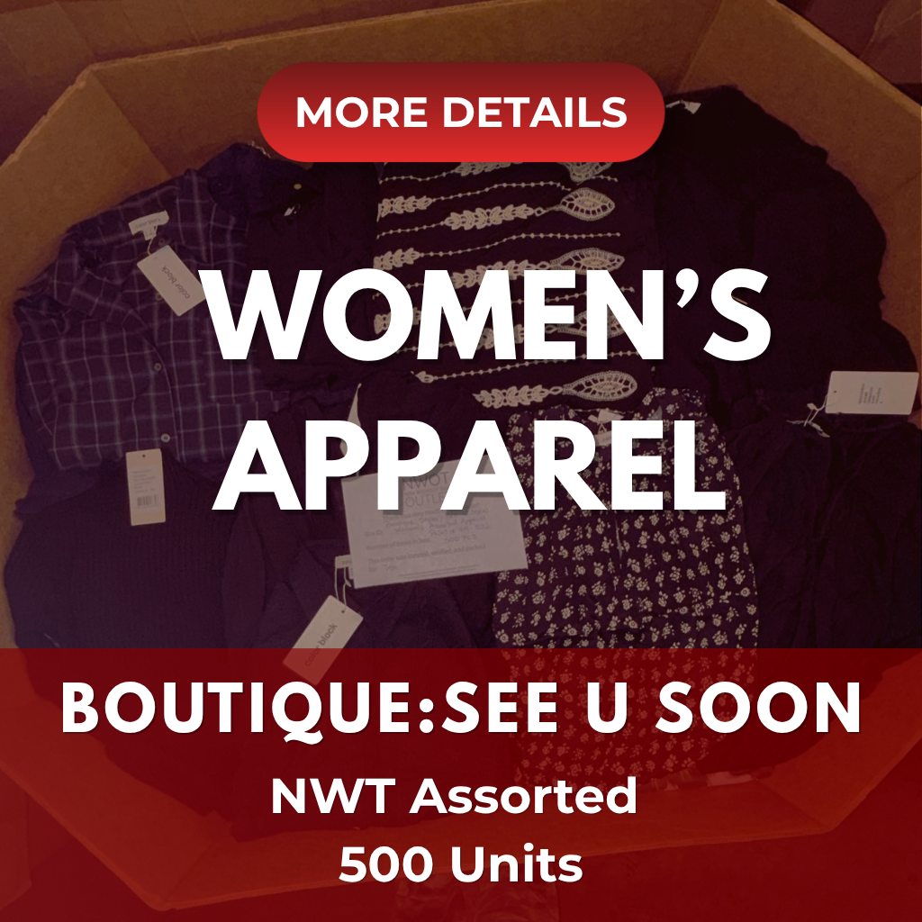 Boutique Styles | See You Soon | NWT Assorted Apparel | 500 Pieces | Pallet # PA-532
