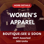 Boutique Styles | See You Soon | NWT Assorted Apparel | 500 Pieces | Pallet # PA-532