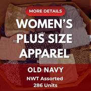 Old Navy Women's Plus Size | Assorted Apparel | 286 Pieces | NWT | Pallet #PA-526