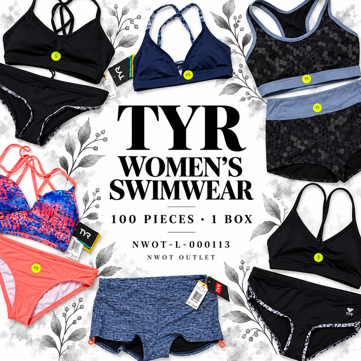 TYR women's swimwear — 100 pieces, 1 box — NWOT-L-000113
