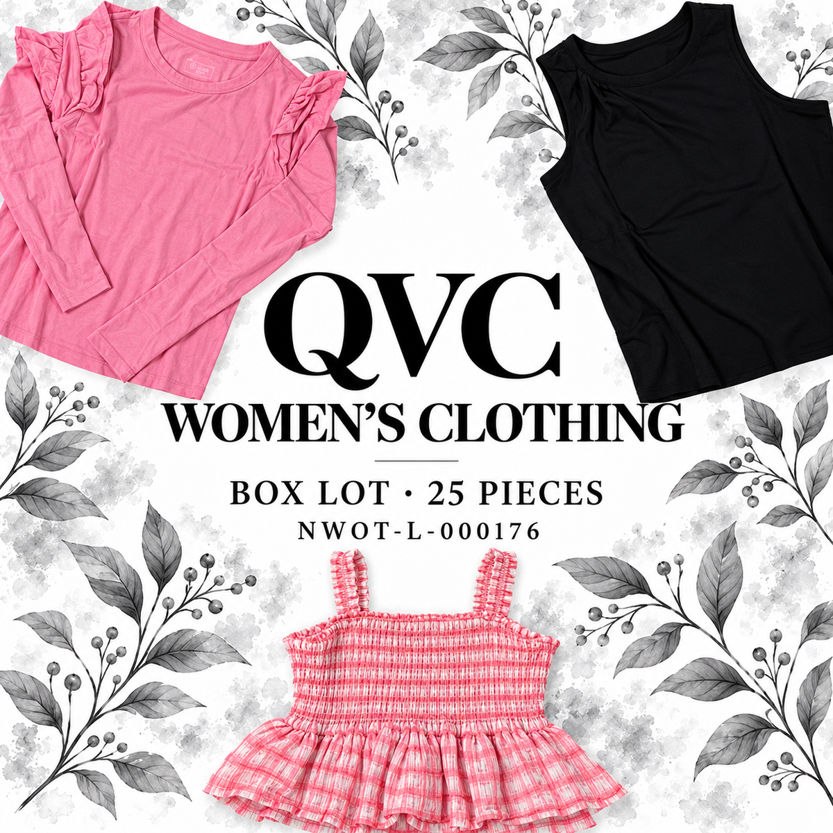QVC women’s clothing box lot NWOT-L-000176, 25 pieces