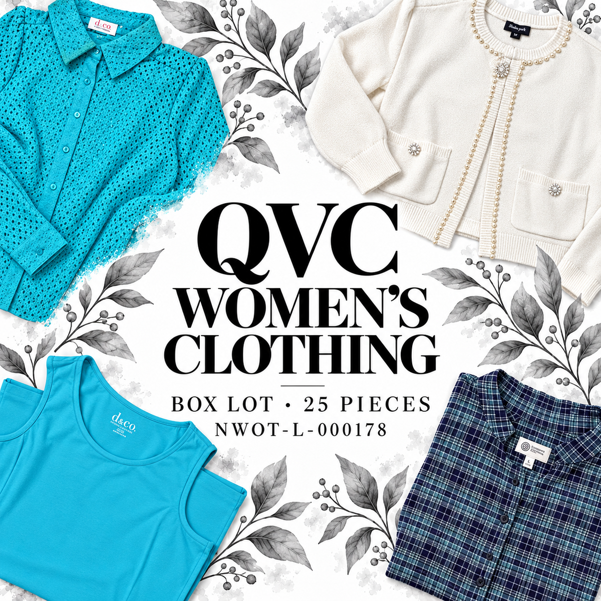 QVC women’s clothing box lot NWOT-L-000178, 25 pieces